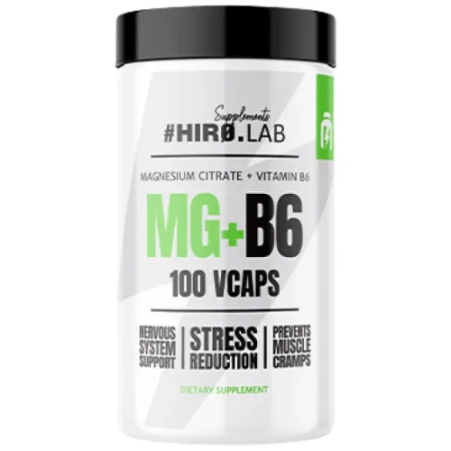 MG + B6 | Magnesium Citrate + B6 / 100 капсули, 100 дози - Hero.Lab