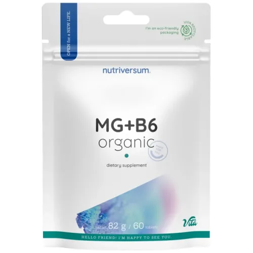 MG + B6 | Organic Magnesium + Vitamin B6 / 60 Таблетки, 60 дози - Nutriversum