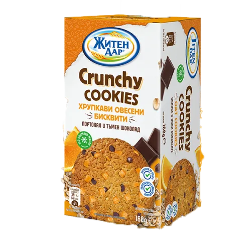 Овесени бисквити портокал и тъмен шоколад Crunchy cookies Житен Дар 160гр. - Житен дар
