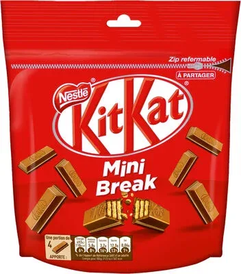 KITKAT Мини Брейк Шоколадови Барчета с Мляко, 104г / KITKAT Mini Break Milk Chocolate Bars, 104g - Nestlé