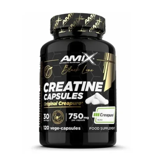 Black Line Creatine Creapure 750 mg / 120 Vcaps (30 дози) / 110g - Amix