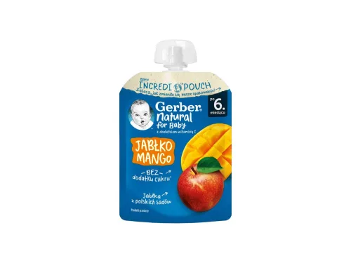 Закуска Gerber Ябълка , Манго 80гр. 6+мес.