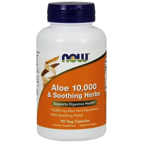 Aloe 10 000 & Soothing Herbs (90 дози) / 90 капсули - NOW Foods
