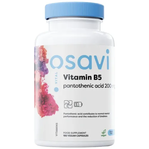 Vitamin B5 | Pantothenic Acid 200 mg / 180 капсули, 180 дози - Osavi
