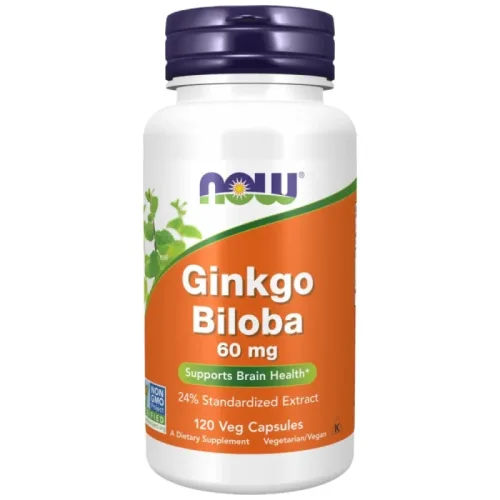 Ginkgo Biloba 60 mg (120 дози) / 120 капсули - NOW Foods