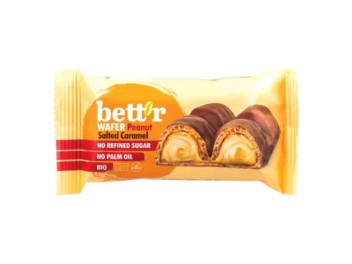 Бар Вафлен Био Bettr Пълнеж Фъстъчен Крем 33 Г - Bett'r