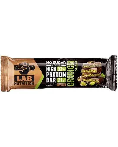 Протеинов бар High Protein, Crunch Dubai, 65 г / High Protein Bar, Crunch Dubai, 65 g - Lab Nutrition