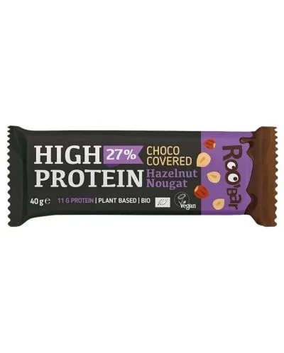Био протеинов бар, лешникова нуга, 40 g, Roobar - Roobar