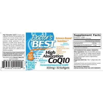 CoQ10 с висока абсорбция 100 mg / High Absorption CoQ10 100 mg - Doctor's Best
