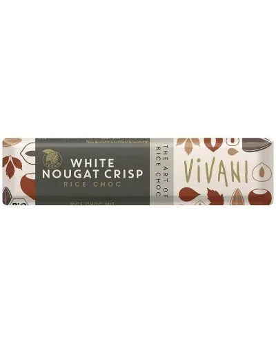 Био шоколадов бар с оризово мляко и бяла нуга, 35 g, Vivani - Vivani