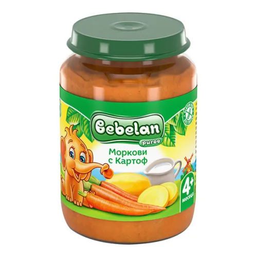 Пюре моркови с картофи и мляко 4+месеца Bebelan 190гр. - Bebelan