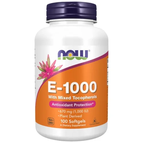 Vitamin E-1000 Natural (100 дози) / 100 Гел капсули - NOW Foods