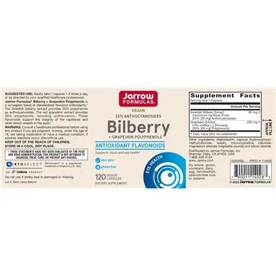 Боровинка + Полифеноли от гроздови кожи / Bilberry + Grapeskin Polyphenols - Jarrow Formulas