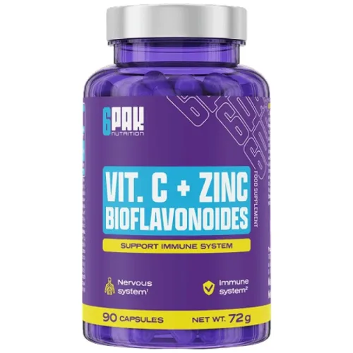 Vitamin C + Zinc & Bioflavonoids (90 дози) / 90 капсули - 6PAK Nutrition