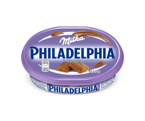 Смес от крема сирене, захар и млечен шоколад - Milka,Philadelphia