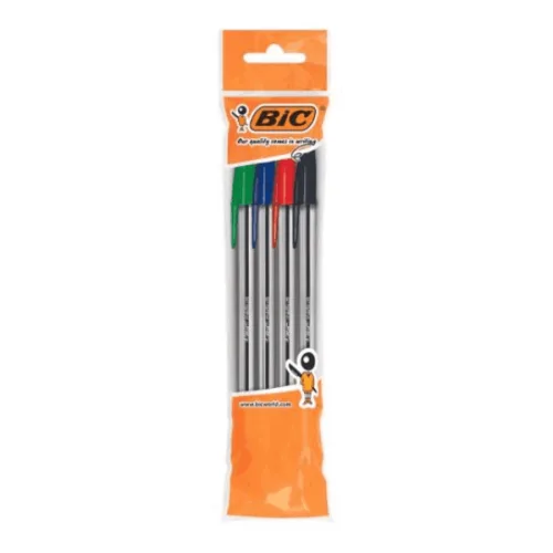 Химикалки Bic Cristal син/червен/черен/зелен 4бр. - Bic