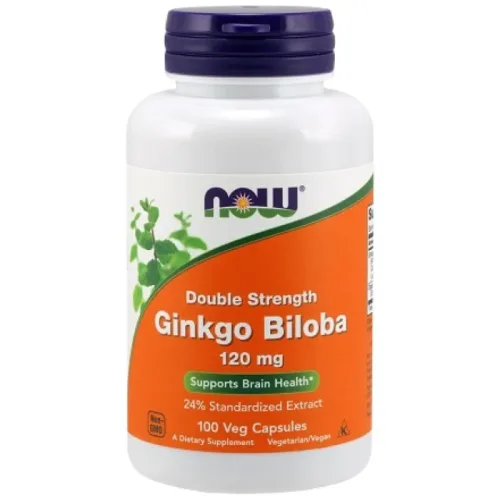 Ginkgo Biloba 120 mg / Double Strength (100 дози) / 100 капсули - NOW Foods