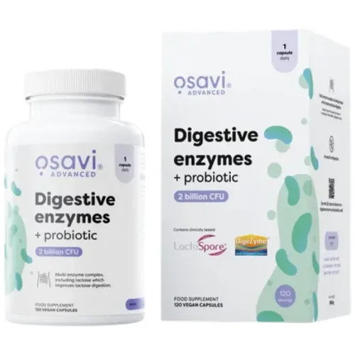 Digestive Enzymes + Probiotic | Digezyme + LactoSpore (120 дози) / 120 капсули - Osavi