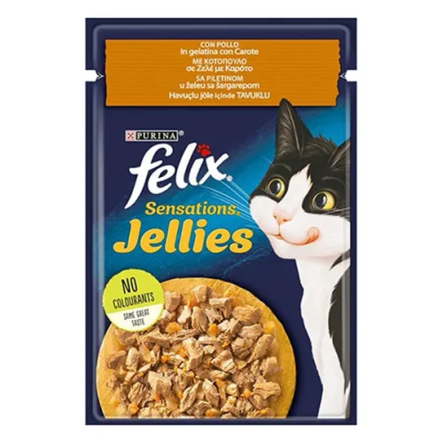 Котешка храна Felix пиле с моркови Sensations 85гр.