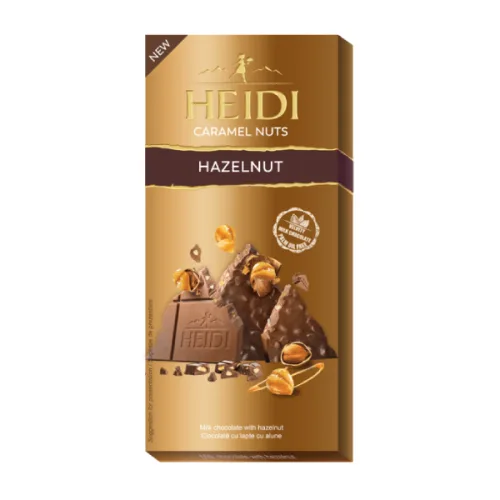 Шоколад млечен с карамелизирани лешници Heidi Caramelnuts 80гр. - Heidi