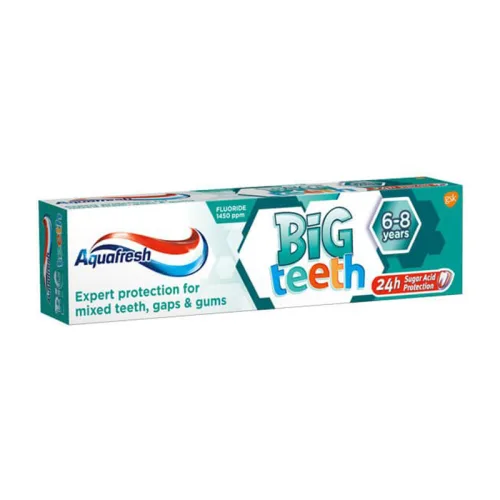 Паста за зъби Aquafresh my BIG Teeth 6- 8 год. (моите ГОЛЕМИ зъби) 50мл. - Aquafresh