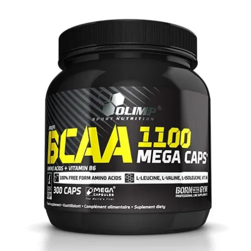 BCAA Mega Caps 1100mg. / 300 Caps. (50 дози) / 300g - OLIMP