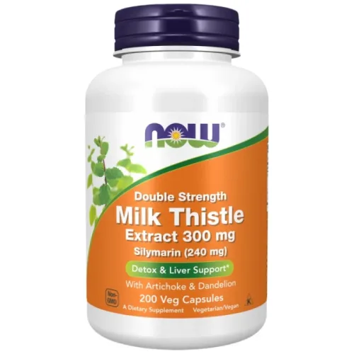 Milk Thistle - Silymarin Extract | Double Strength with Artichoke & Dandelion (200 дози) / 200 капсули - NOW Foods