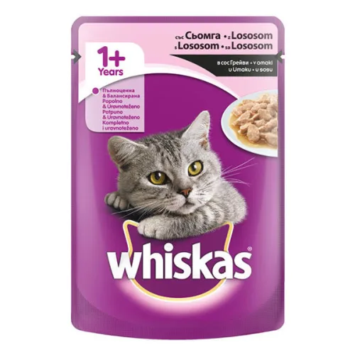 Whiskas със сьомга в сос грейви 100гр. - Whiskas