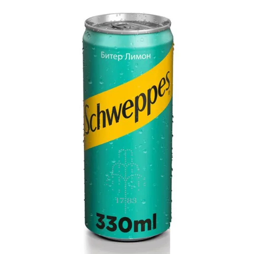 Газирана напитка Schweppes битер лимон кен 330мл. - Schweppes
