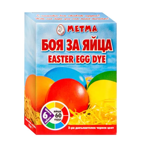 Боя за яйца 5 цвята + червена Мет Ма 12гр. - Мет Ма ООД