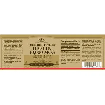 Super High Potency Biotin 10,000 mg - Solgar