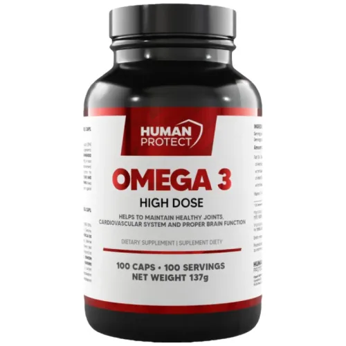 Omega 3 HIGH DOSE | with 50% EPA &amp; 25% DHA / 100 капсули, 100 дози / 100 Гел капсули - Human Protect