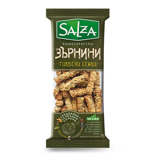 Пълнозърнести Зърнини с тиквени семки Salza 180гр.