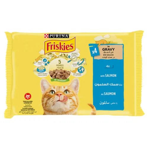 Храна за котки Friskies със сьомга 4*85гр.