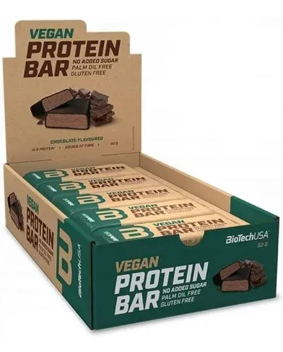 Vegan Protein Bar, шоколад, 20 броя, BioTech USA - BioTech USA