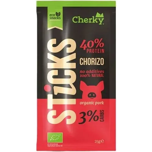 Био пръчица от свинско месо чоризо, 25 g, Cherky - Cherky