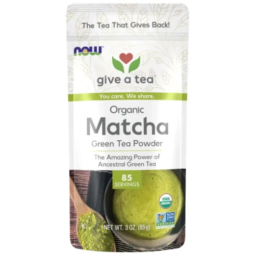 Matcha Green Tea Powder - Organic (85 дози) / 85 грама - NOW Foods