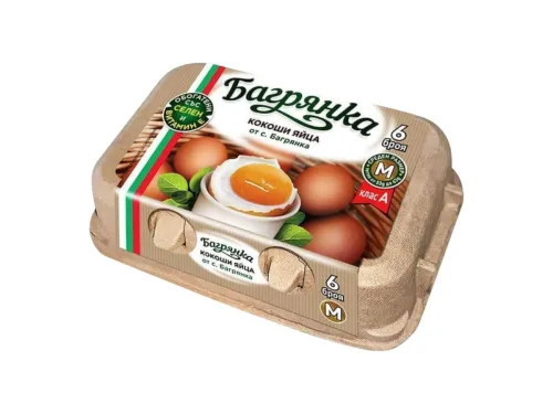 Яйца Размер M 6бр Кутия Багрянка Със Селен 3 Рп