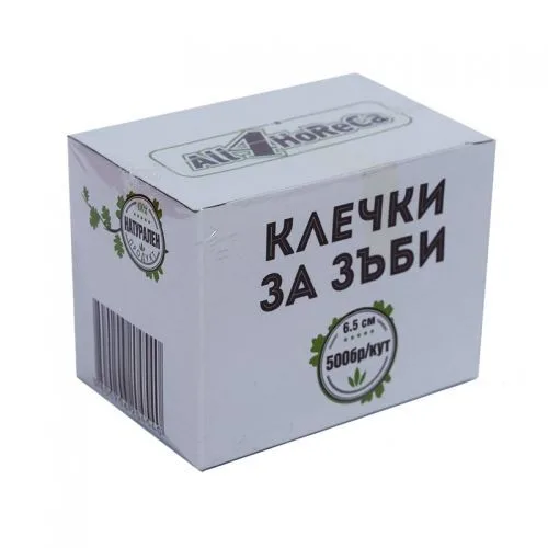 Клечки за зъби 6,5см единично опаковани 500бр.