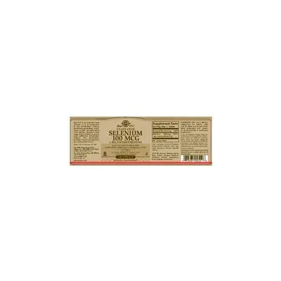 Безглутенов селен 100 мкг L-селенометионин / Yeast-Free Selenium 100 mcg L-Selenomethionine - Solgar