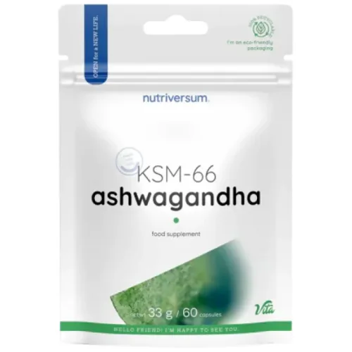 KSM-66 Ashwagandha 245 mg (60 дози) / 60 капсули - Nutriversum