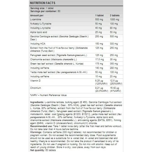 Lipoburn (60 дози) / 60 Таблетки - FA Nutrition