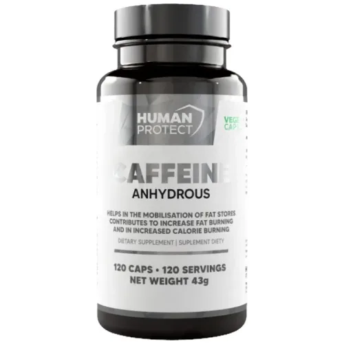Caffeine Anhydrous 200 mg / 120 капсули, 120 дози - Human Protect