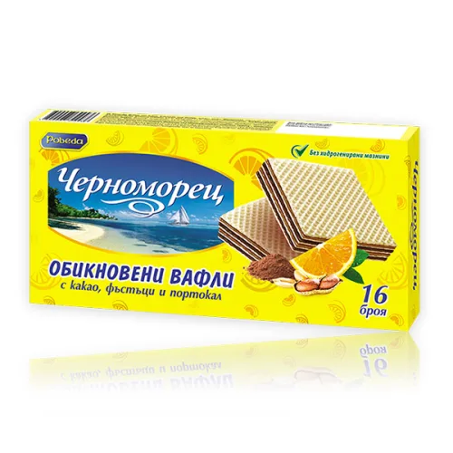 Вафли Черноморец с какао, фъстъци и портокал 420гр. - Черноморец