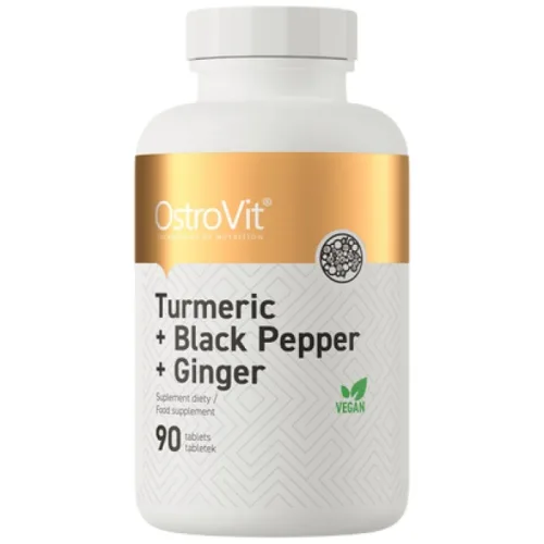 Turmeric + Black Pepper + Ginger / 90 Таблетки, 90 дози - OstroVit