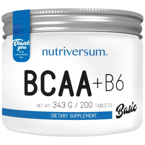 BCAA + B6 Tablets / 200 Таблетки, 50 дози - Nutriversum