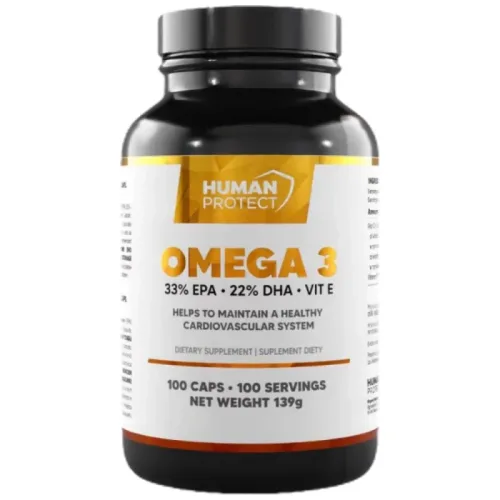 Omega 3 | with 33% EPA & 22% DHA / 100 Гел капсули, 100 дози - Human Protect
