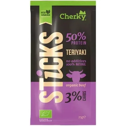 Био пръчица от говеждо месо терияки, 25 g, Cherky - Cherky