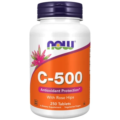 Vitamin C-500 with Rose Hips (250 дози) / 250 Таблетки - NOW Foods