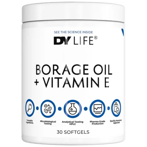 DY Life Borage Oil + Vitamin E (30 дози) / 30 Гел капсули - Dorian Yates Nutrition
